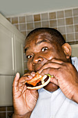 Man eating a burger