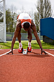 Athlete preparing to run