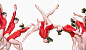 Gymnast performing a free walkover