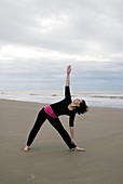 Woman performing yoga exercise