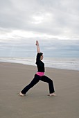 Woman performing yoga exercise