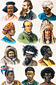 Montage of faces of people from different races