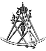 Engraving of a sextant designed by John Hadley