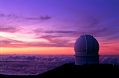 Dome of CFHT telescope,Mauna Kea,at sunset