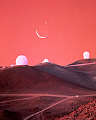 Occultation of moon & Venus over Mauna Kea,Hawaii