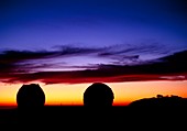 Keck I and II observatories on Mauna Kea,Hawaii