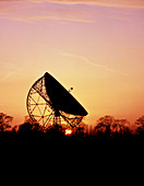 Lovell Radio Telescope dish at sunset