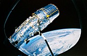 Deployment of Hubble Space Telescope from shuttle