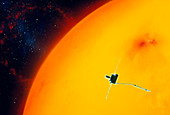 Artist's impression of Ulysses approacing the Sun