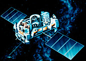 Artwork of Compton Observatory satellite