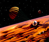 Galileo's Jupiter probe encountering the planet