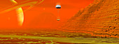 Huygens probe landing on Titan