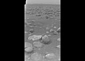 Titan's landscape,first raw image