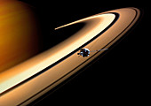 Cassini arriving at Saturn,artwork