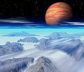 Artwork of the hypothetical planet Hades