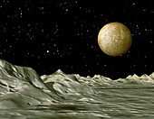 Artwork of the hypothetical moon of Mercury
