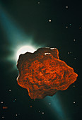 Artist's impression of Asteroid Icarus and Sun