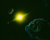 Artist's impression of view from the asteroid belt
