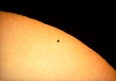 Optical photo of Mercury transiting the Sun