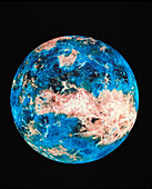 Coloured radar image of Venus eastern hemisphere