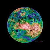 Venus radar map,90 degrees east