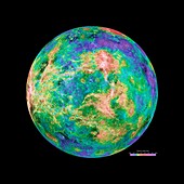 Venus radar map,270 degrees east