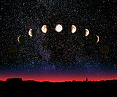 Composite time-lapse image of the lunar phases