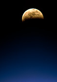 View of a partial lunar eclipse