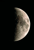 Optical image of a waxing half Moon