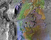 Martian river delta,satellite image