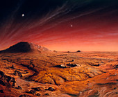 Artwork of Mars surface