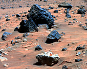 Martian meteorite,false-colour image