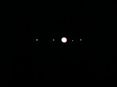 Jupiter and its four Galilean moons