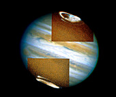 Hubble Telescope image of aurorae on Jupiter
