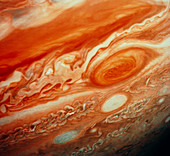 Voyager 2 image of Jupiter,showing Great Red Spot