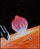 Comet Shoemaker-Levy striking Jupiter