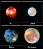 Hubble imagery of Jupiter's four Galilean moons