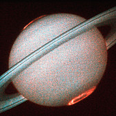 Saturn showing aurorae