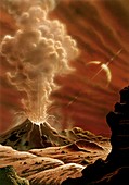 Ice volcano on Titan,artwork