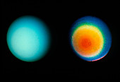 Voyager 2 images of the planet Uranus