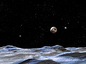 Pluto,Charon and new moons,artwork