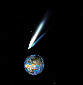 Comet passing Earth