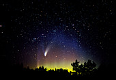 Comet with aurora