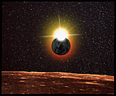 Solar eclipse seen from moon