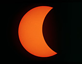 View of the partial phase of a solar eclipse