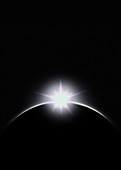 Solar eclipse diamond ring effect