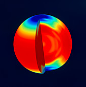 SOHO image of solar (Sun) rotation rate with depth