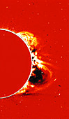 SOHO satellite image of a solar flare