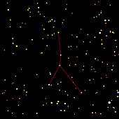 Computer artwork of the constellation of cancer