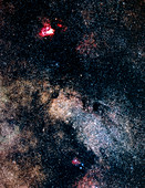 Optical image of Omega nebula in Milky Way field